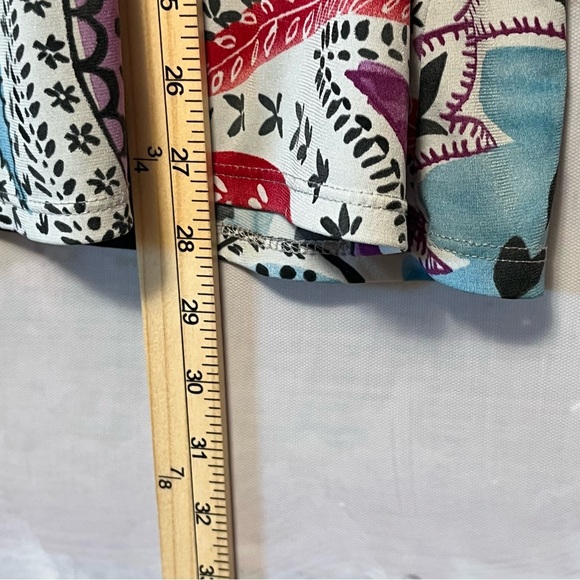 SUSAN GRAVER Tunic Top Liquid Knit Women 2X Artsy Abstract Colorful 3/4 Sleeve - Picture 15 of 16